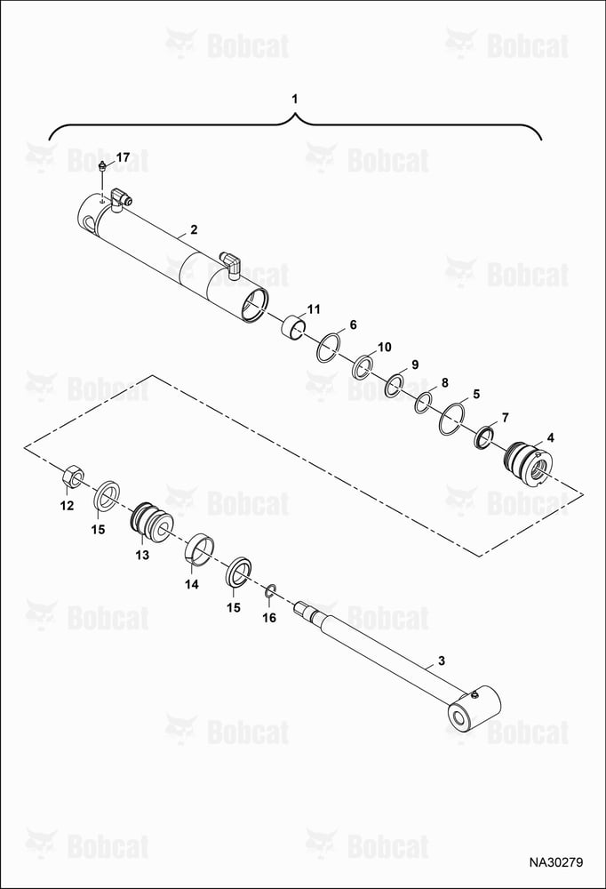 Tractor Backhoe BH67 (Stabilizer Cylinder) B77F00101 & Above
