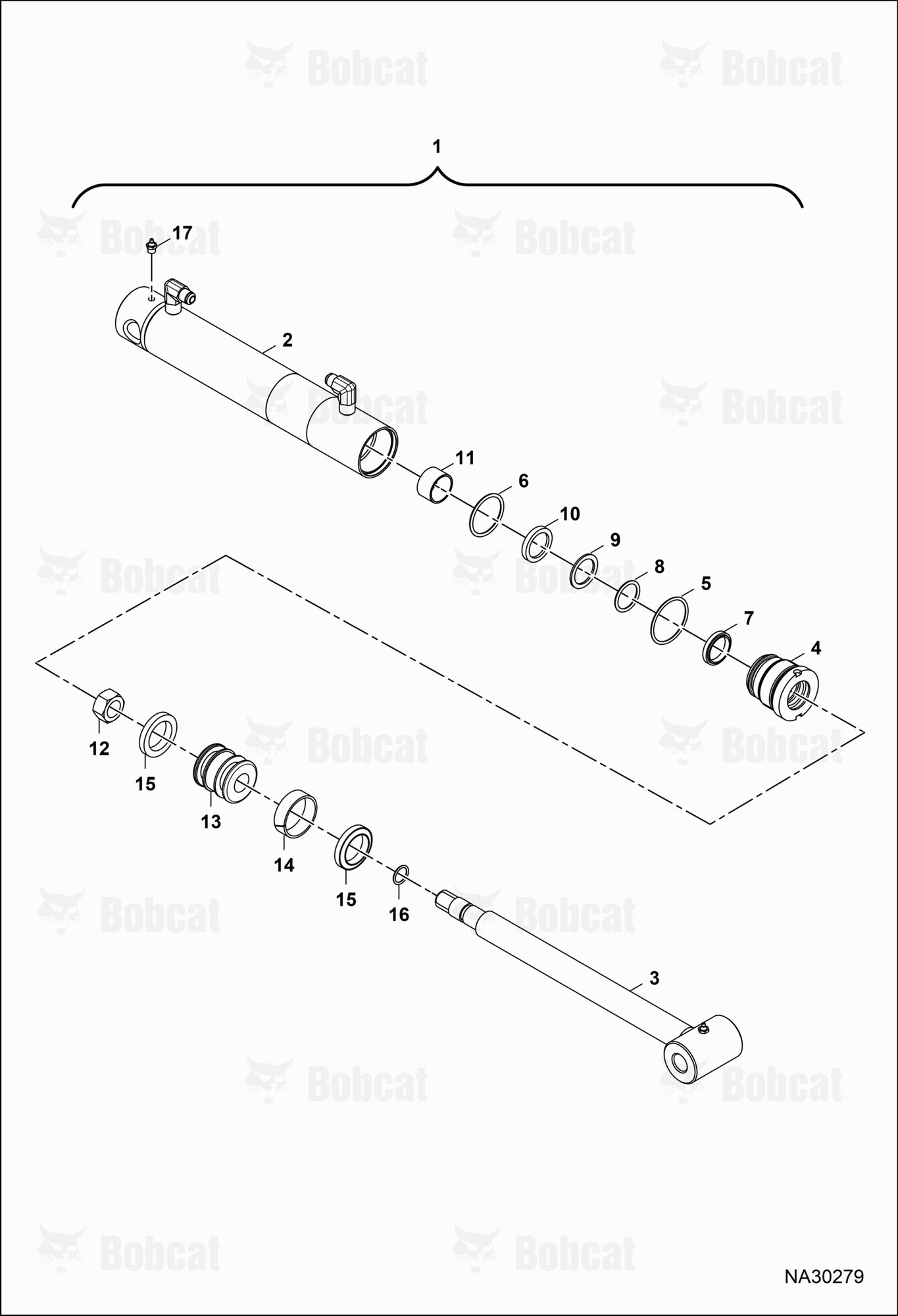 Tractor Backhoe BH67 (Stabilizer Cylinder)  B77F00101 & Above