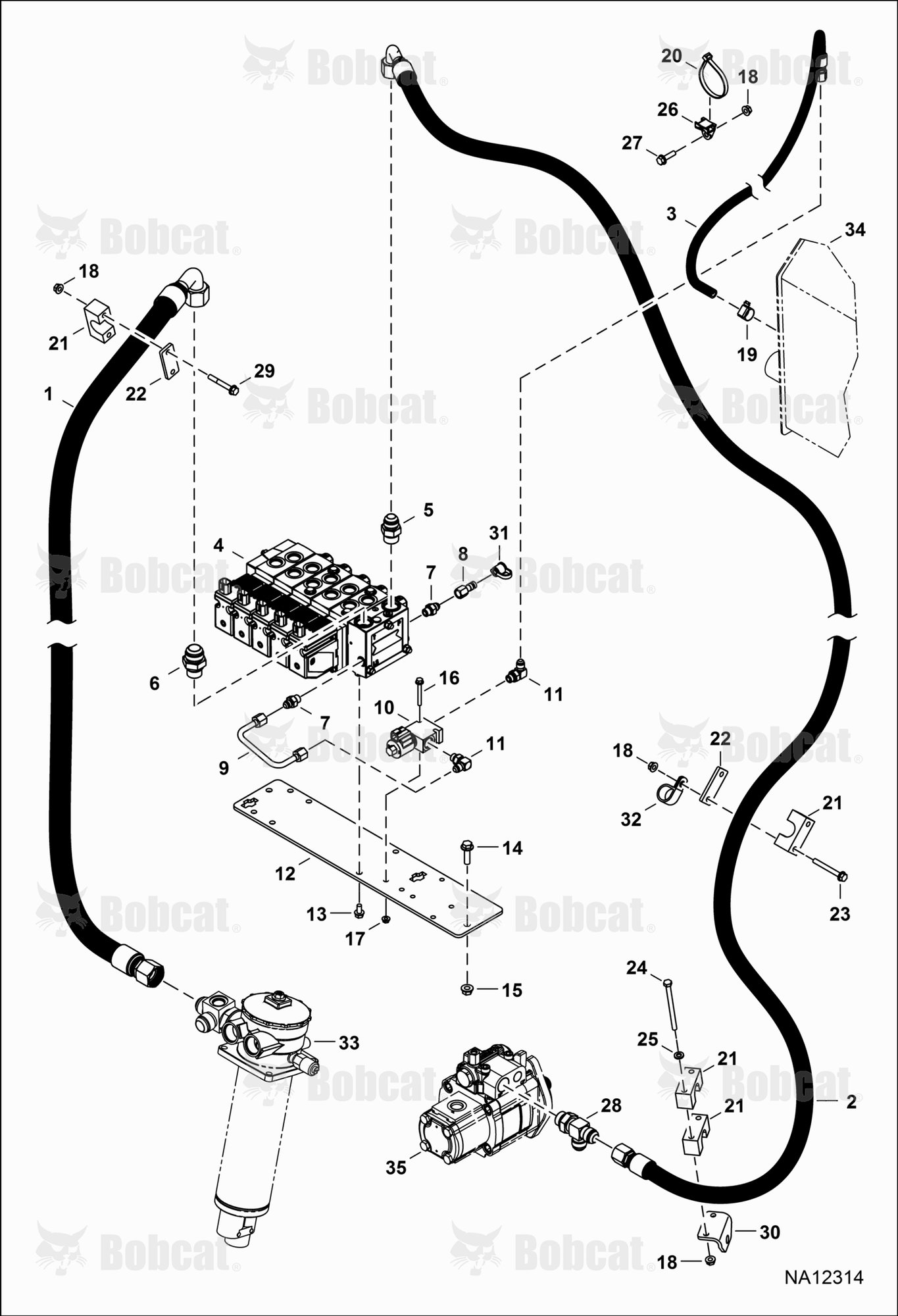 Hydraulic Circuitry (Control Valve) (Main)  B41811001 - B41816000
