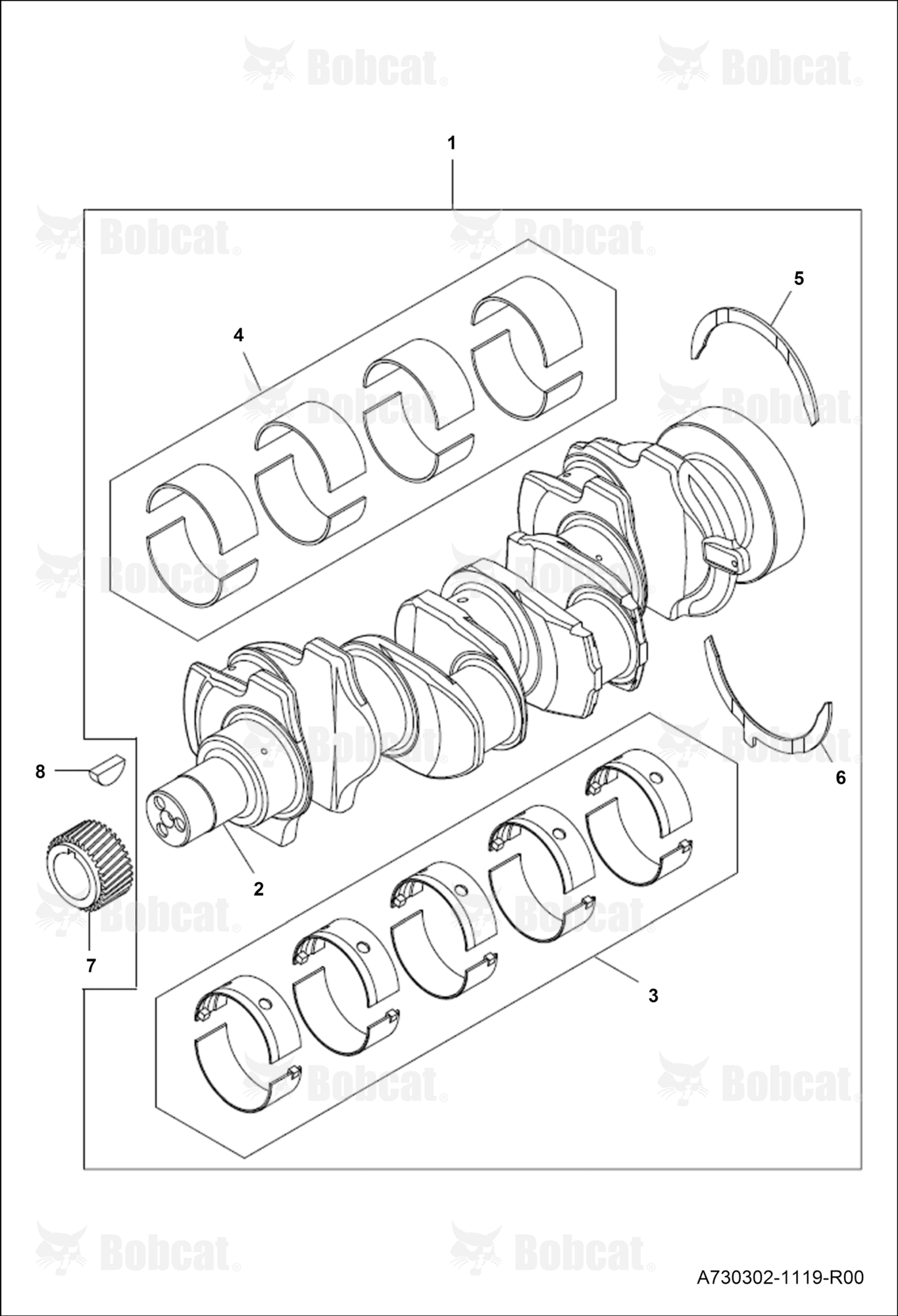 CRANKSHAFT, Main and Big End Bearings