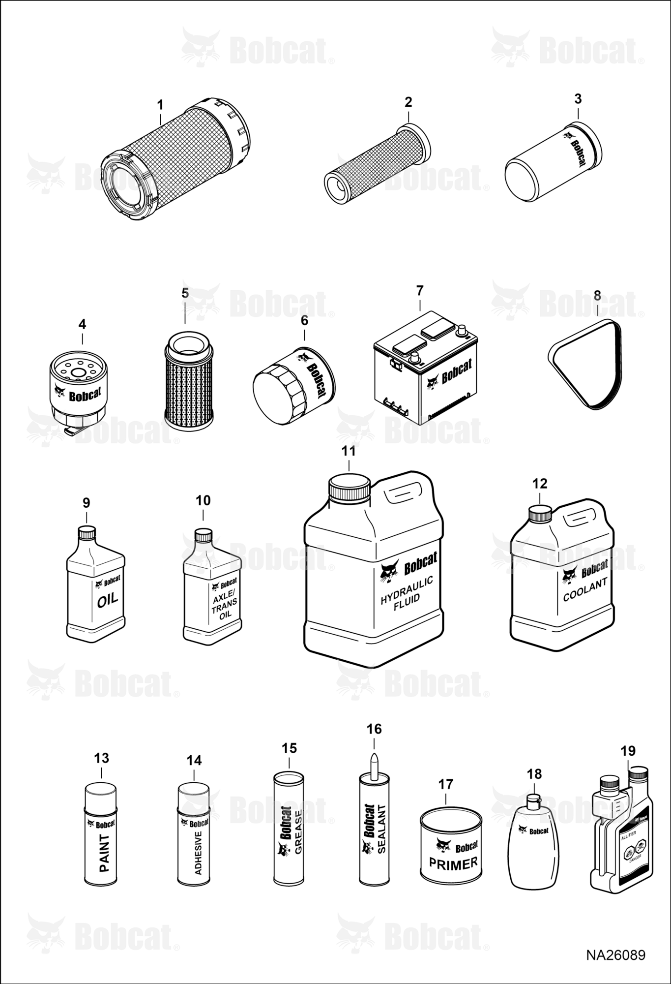 Maintenance Items (Service Parts)(NA Fluids)