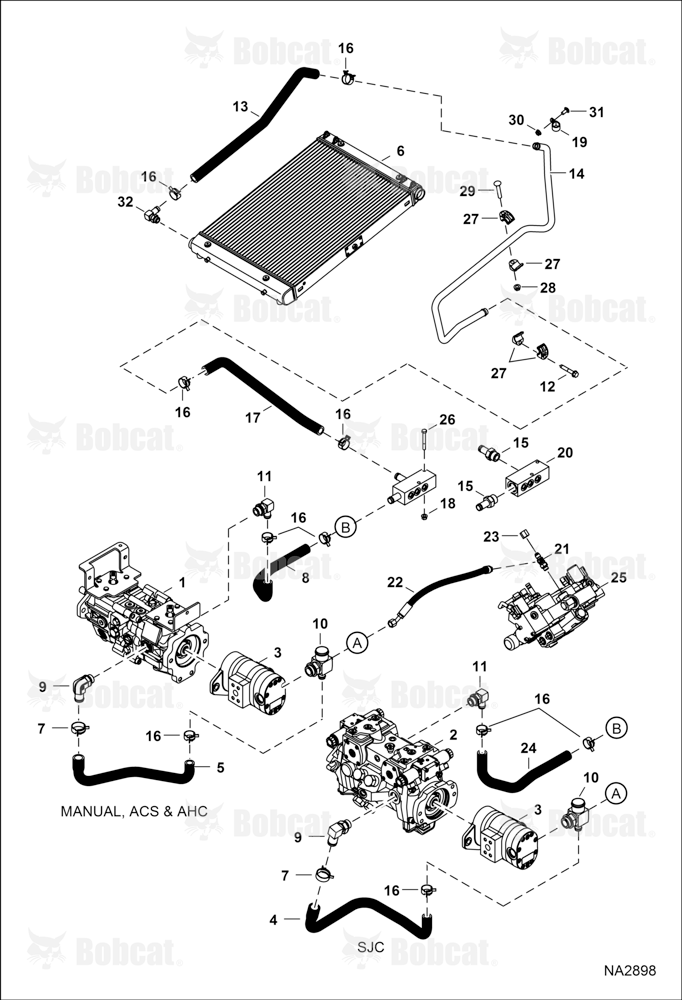Hydrostatic Circuitry (Cooler)  A3P211001 - A3P215296