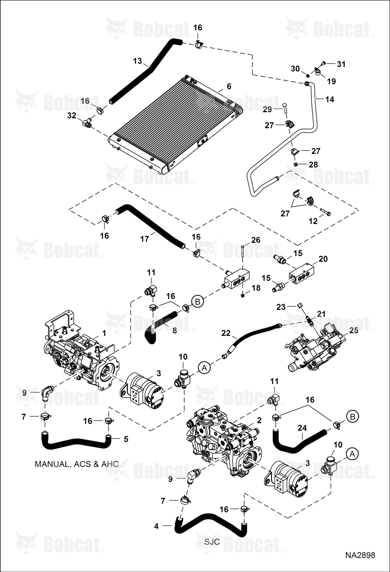 Hydrostatic Circuitry (Cooler)  A3P411001 - A3P413656, A3P511001 - A3P512982