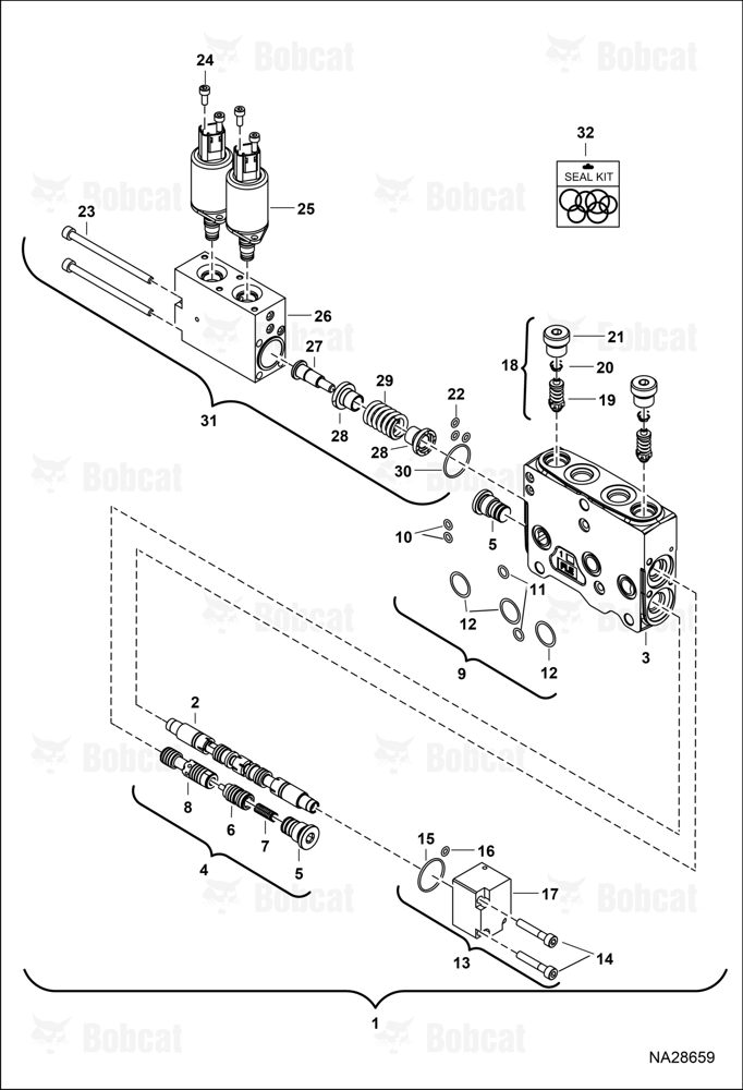 Hydraulic Control Valve (Auxiliary 1 Section)