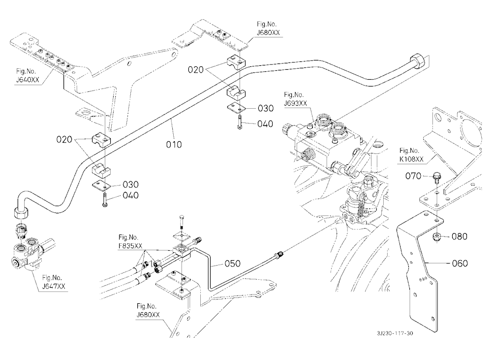 Hydraulic Oil Line (Steering Valve) [With Trailer