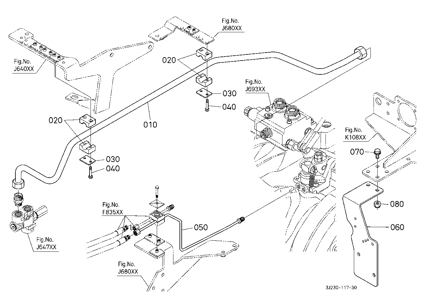 Hydraulic Oil Line (Steering Valve) [With Trailer