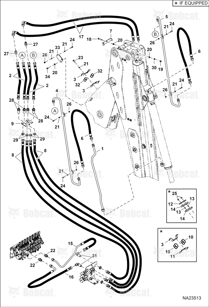 Hydraulic Circuitry (Long Arm) (W/O Breaker)