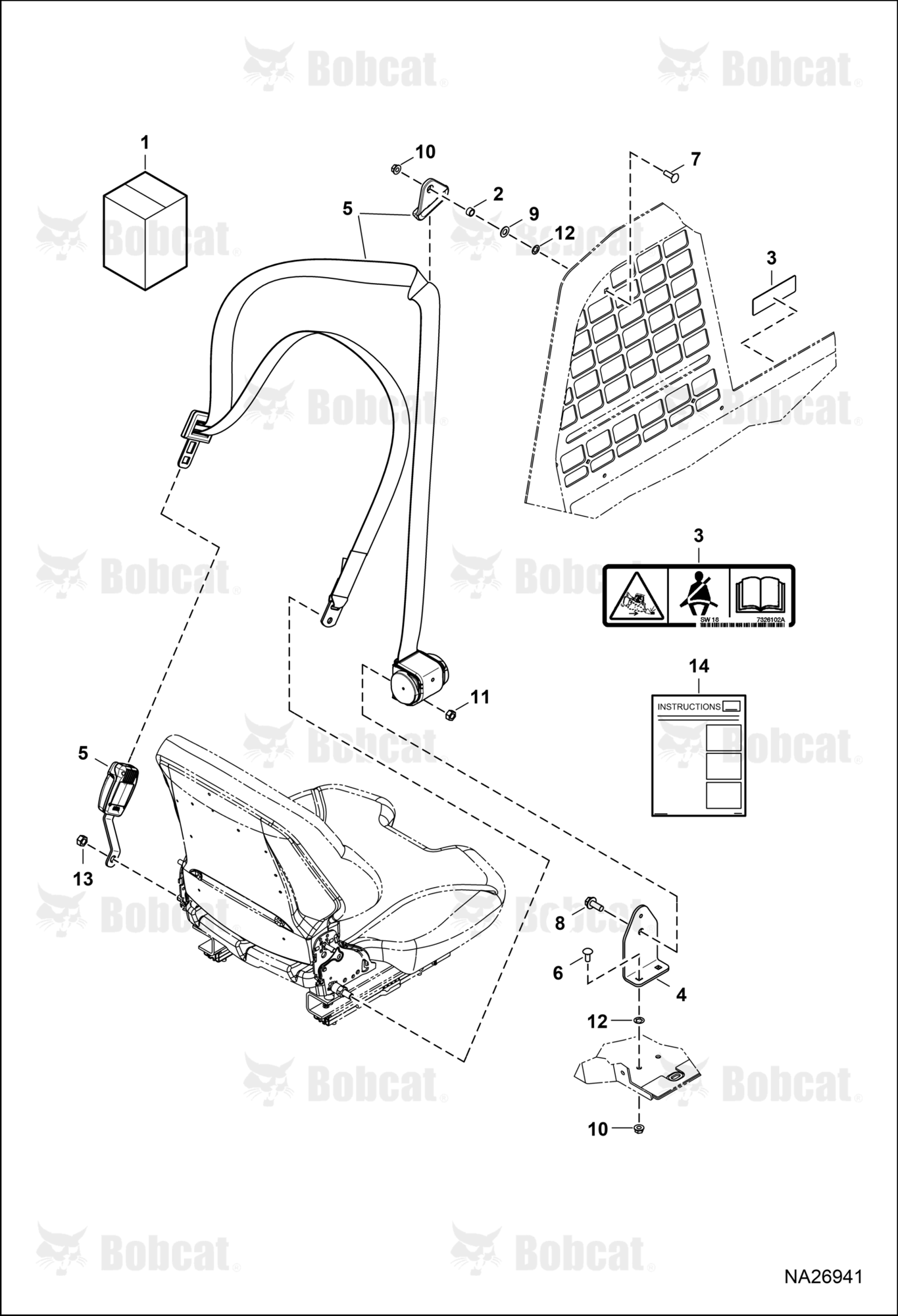 Seat Belt Kit - 2" (Three Point Retractable) (Integrated)