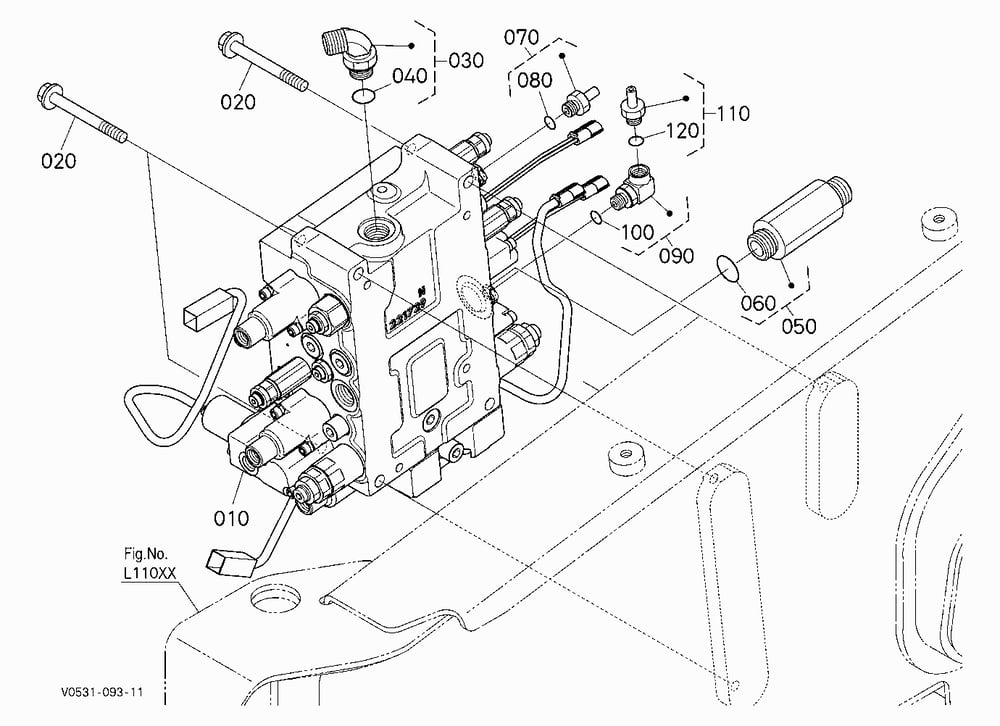 CONTROL VALVE (LEFT) (UPPER AND REAR) [HIGH FLOW]