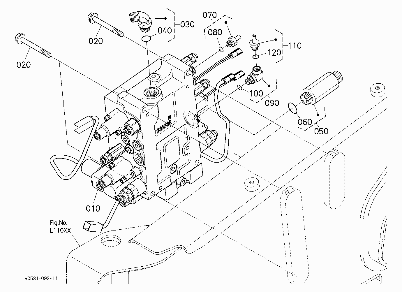 CONTROL VALVE (LEFT) (UPPER AND REAR) [HIGH FLOW]