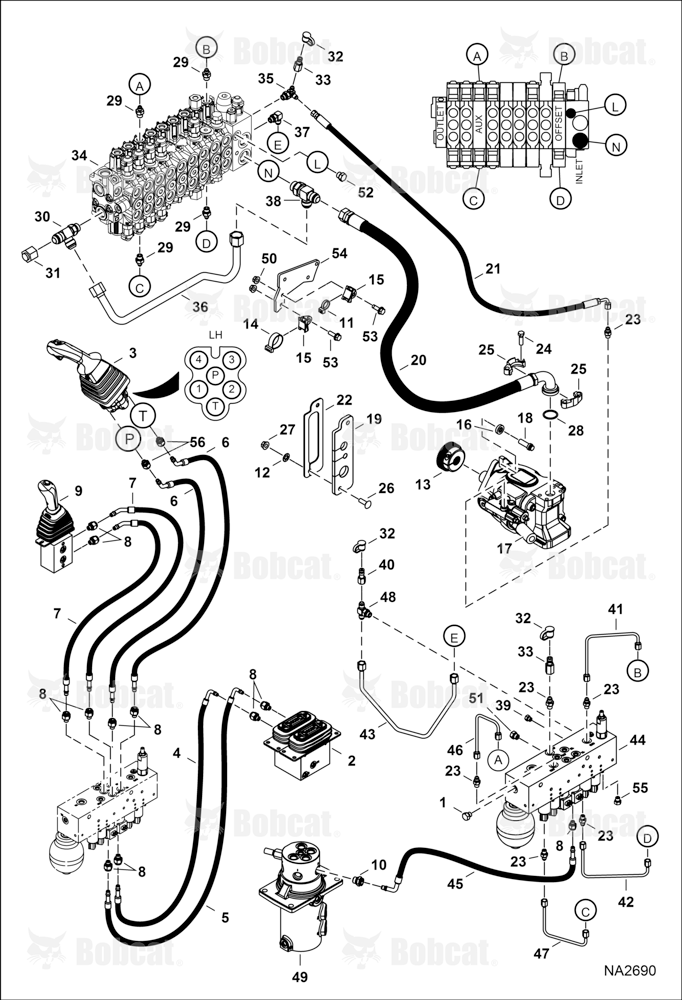 Hydraulic Circuitry (Manifold & Pump) (W/O Angle Blade)