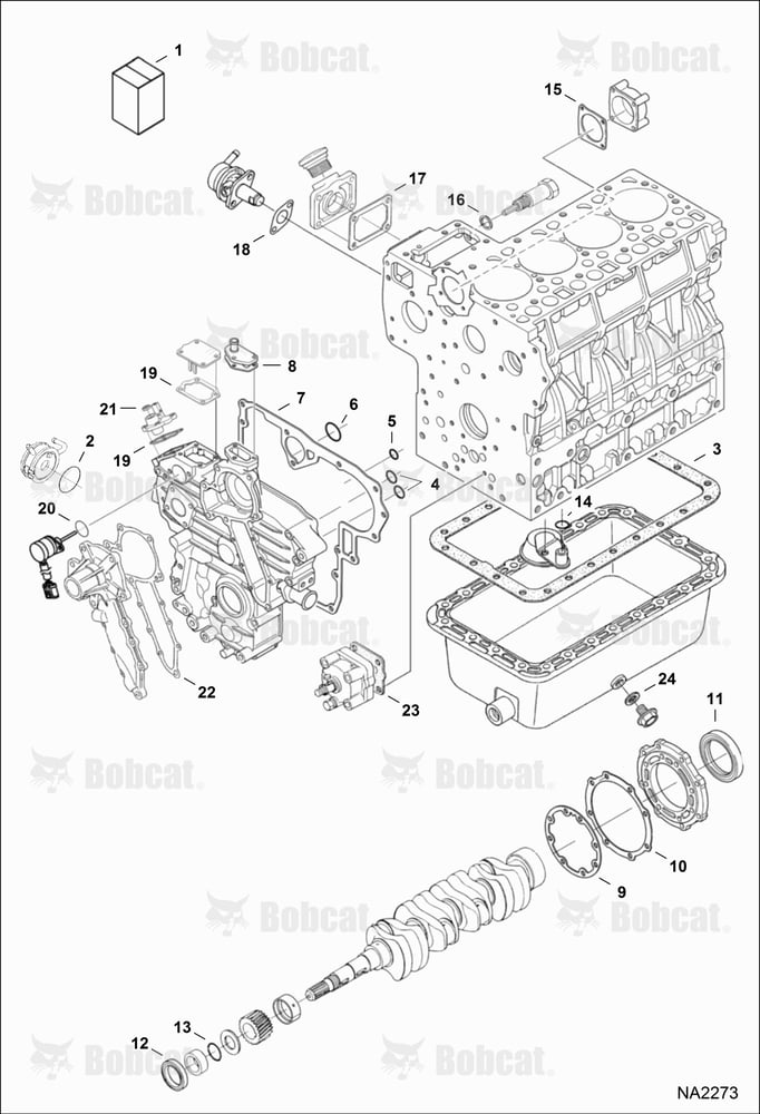 Lower Gasket Kit (Kubota - V2003-M-DI-T) (Engine S/N 9PZ999 & Below)