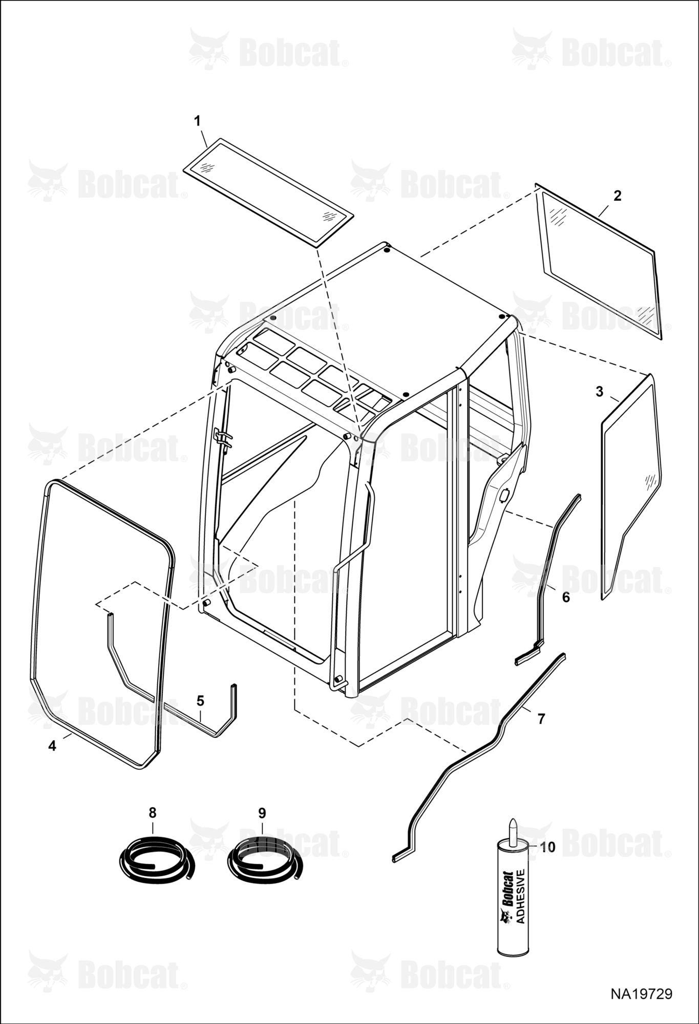 Operator CAB (Window & Seals)  B48414384 & Above