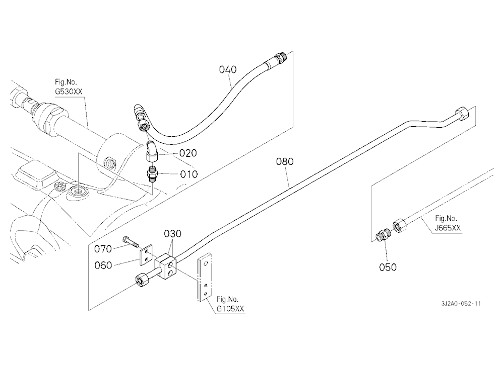 Hydraulic Oil Line (Front Axle Delivery Pipe/Front