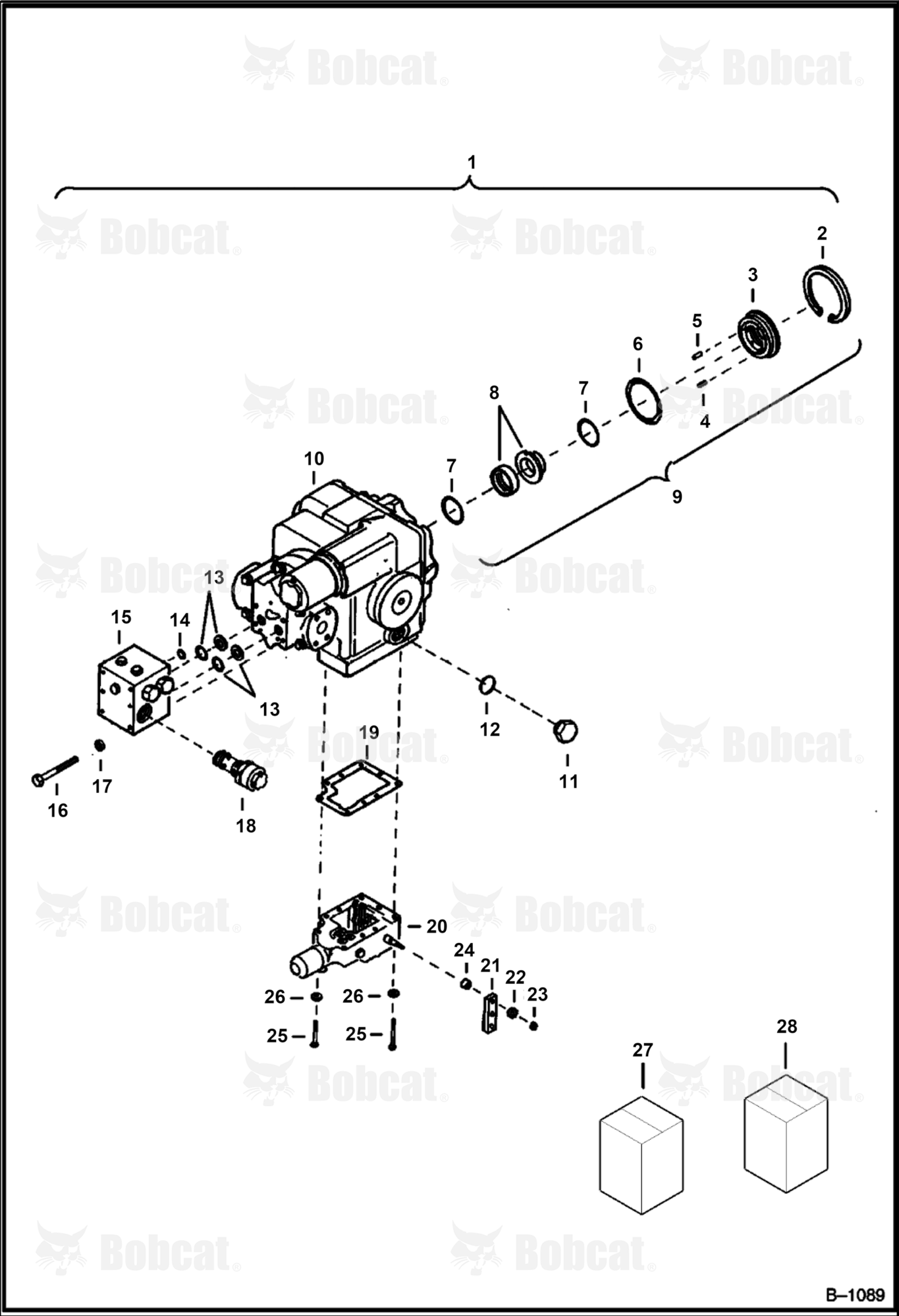 Hydrostatic Motor & Attaching Parts (For 23-4008 & 23-4501AA-JFBJ)
