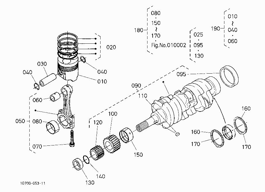 PISTON AND CRANK SHAFT