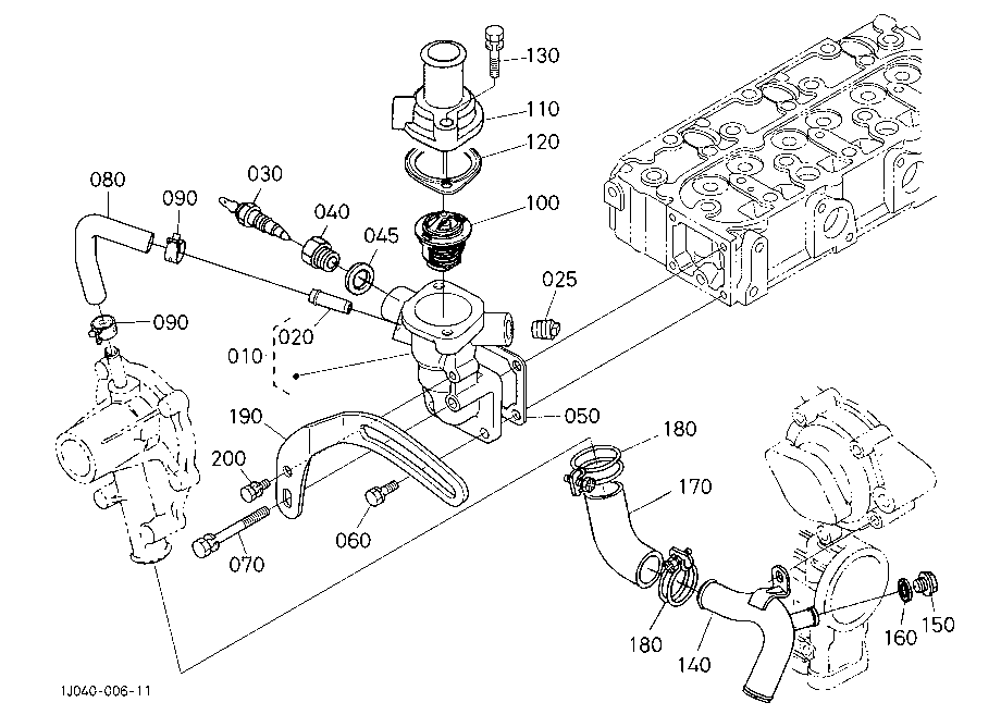 Water Flange And Thermostat