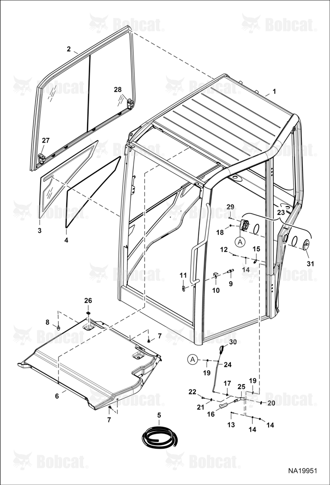 Operator CAB (RH Window)(Door Release)(Headliner)