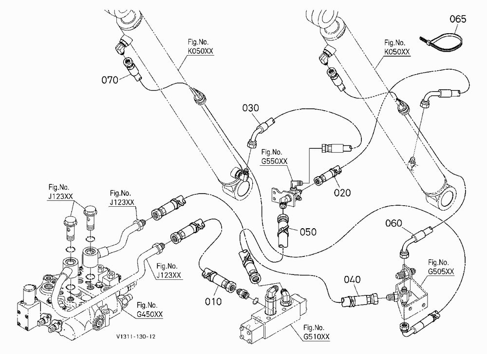OIL PIPING (ARM) [EXCEPT POSITIONING BUCKET]