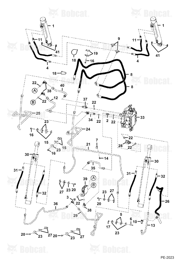 Hydraulic Circuitry (W/ BPV) 521311001 & Above, 521411001 & Above, 521511001 & Above, 521611001 & Above, 525814999 & Below, 525911999 & Below, 526015999 & Below, 526111999 & Below