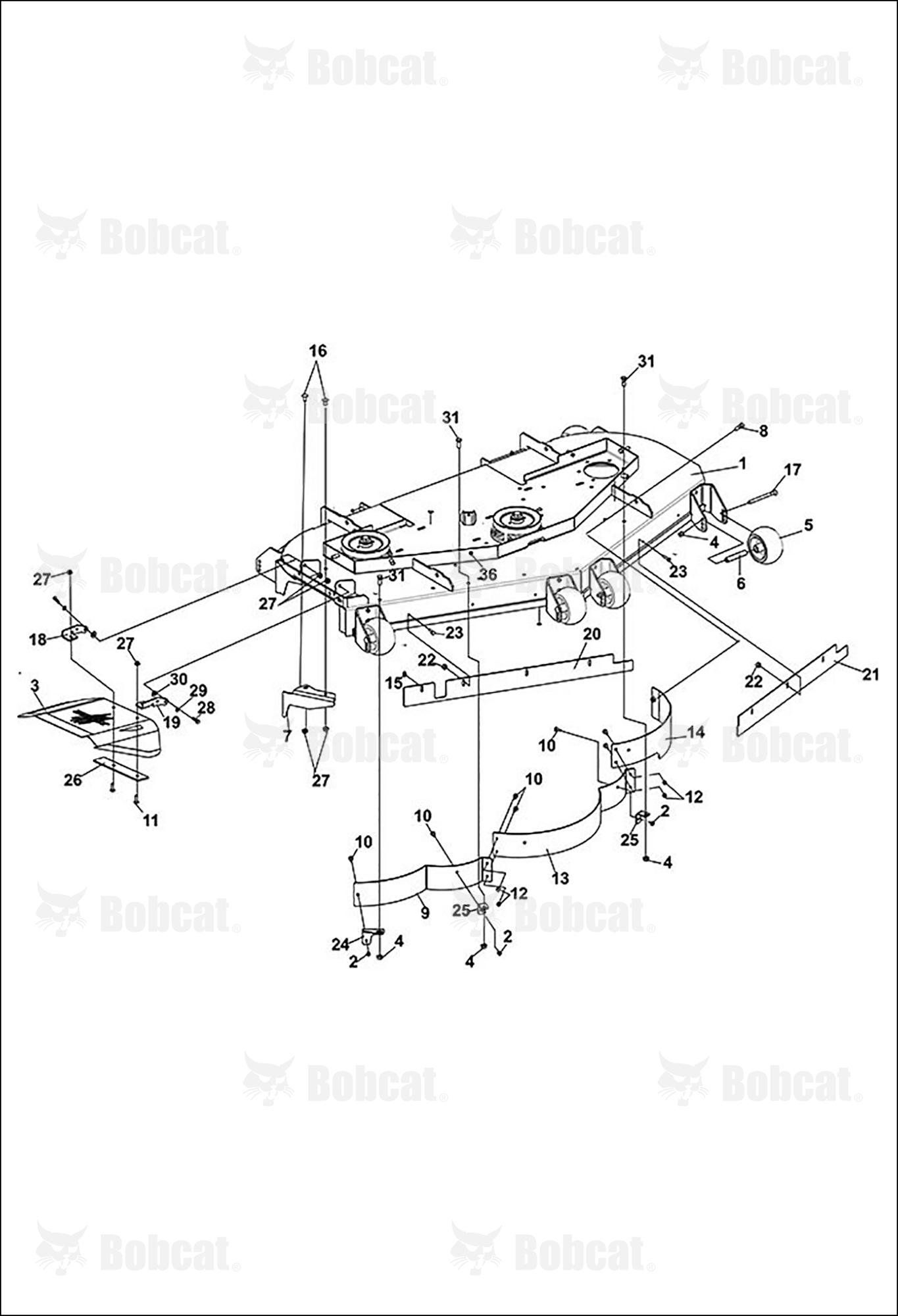 61" Side Discharge CHUTE, BAFFLES, and Edges
