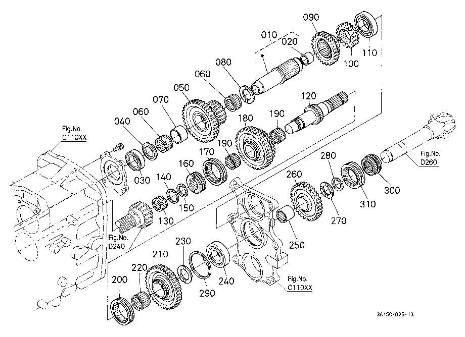 Range Gear Shaft/Creep Gear Shaft [A]