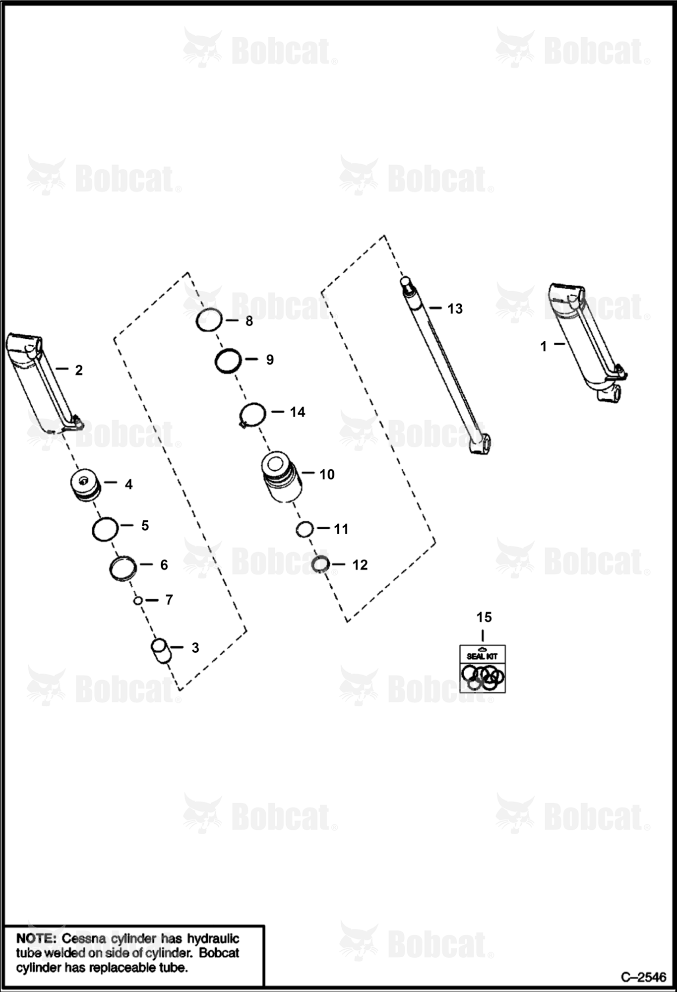 Tilt Cylinder (Cessna)  5000M12949 & Above