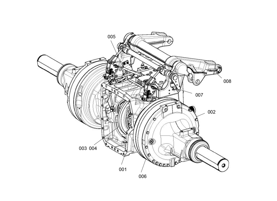 Transaxle, 98" Bar Axle, Range 1
