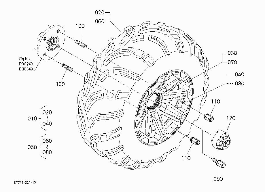 REAR WHEEL (25*10-12,ATV A/W)