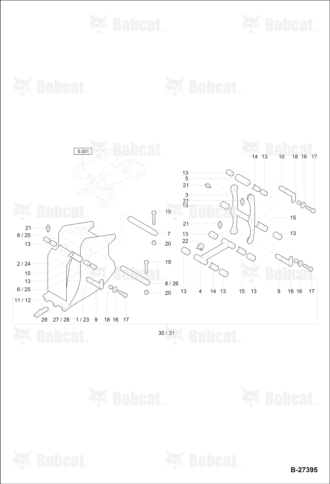 Bucket With SCRAPER, 350, 450 mm