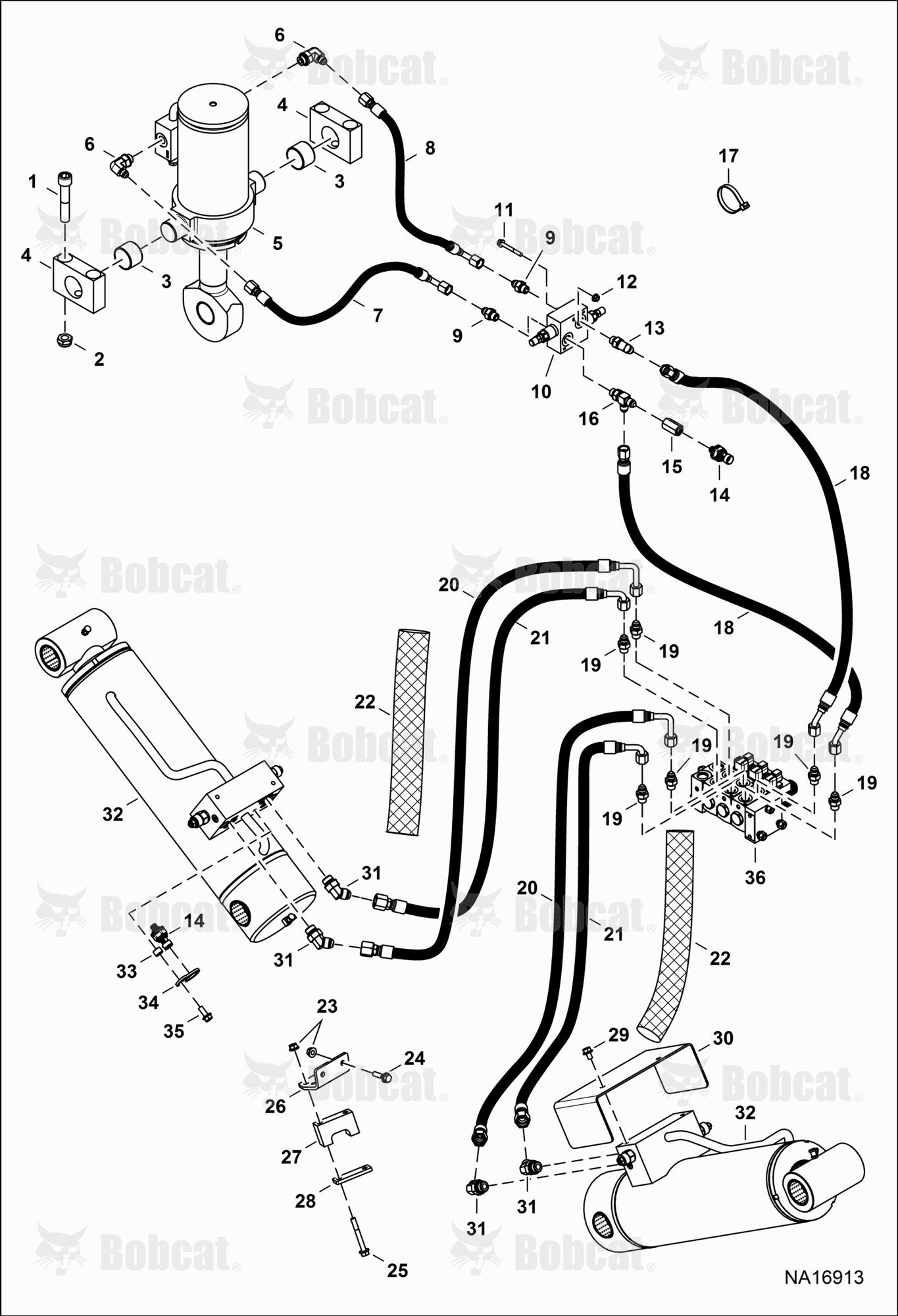 Hydraulic Circuitry (Frame Leveling Stabilizers)  B41916001 & Above