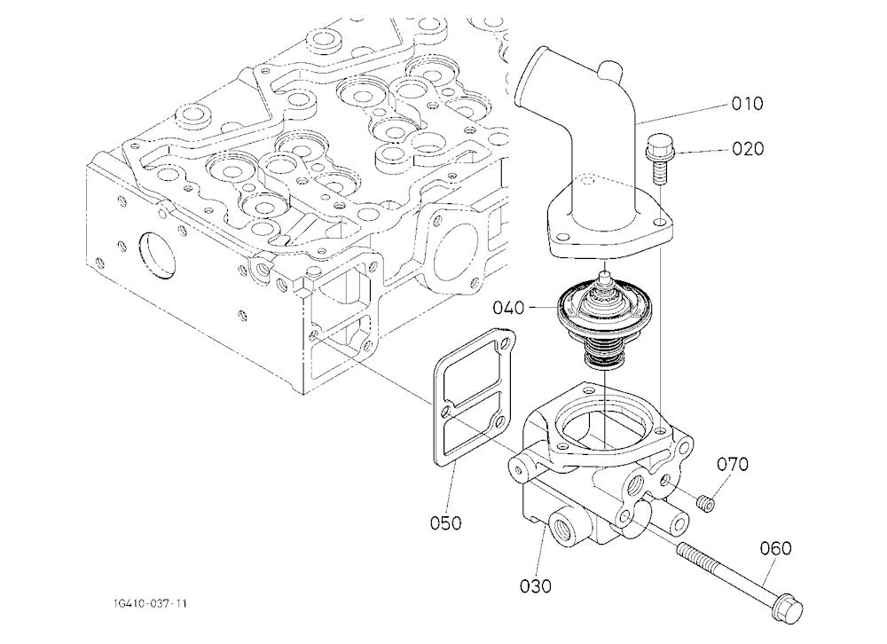Water Flange And Thermostat