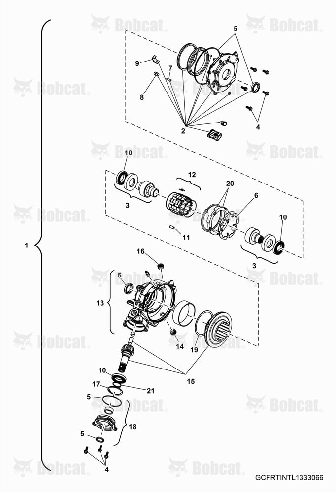 Drive TRAIN, Front Gearcase Internals  AJNV30001 & Above