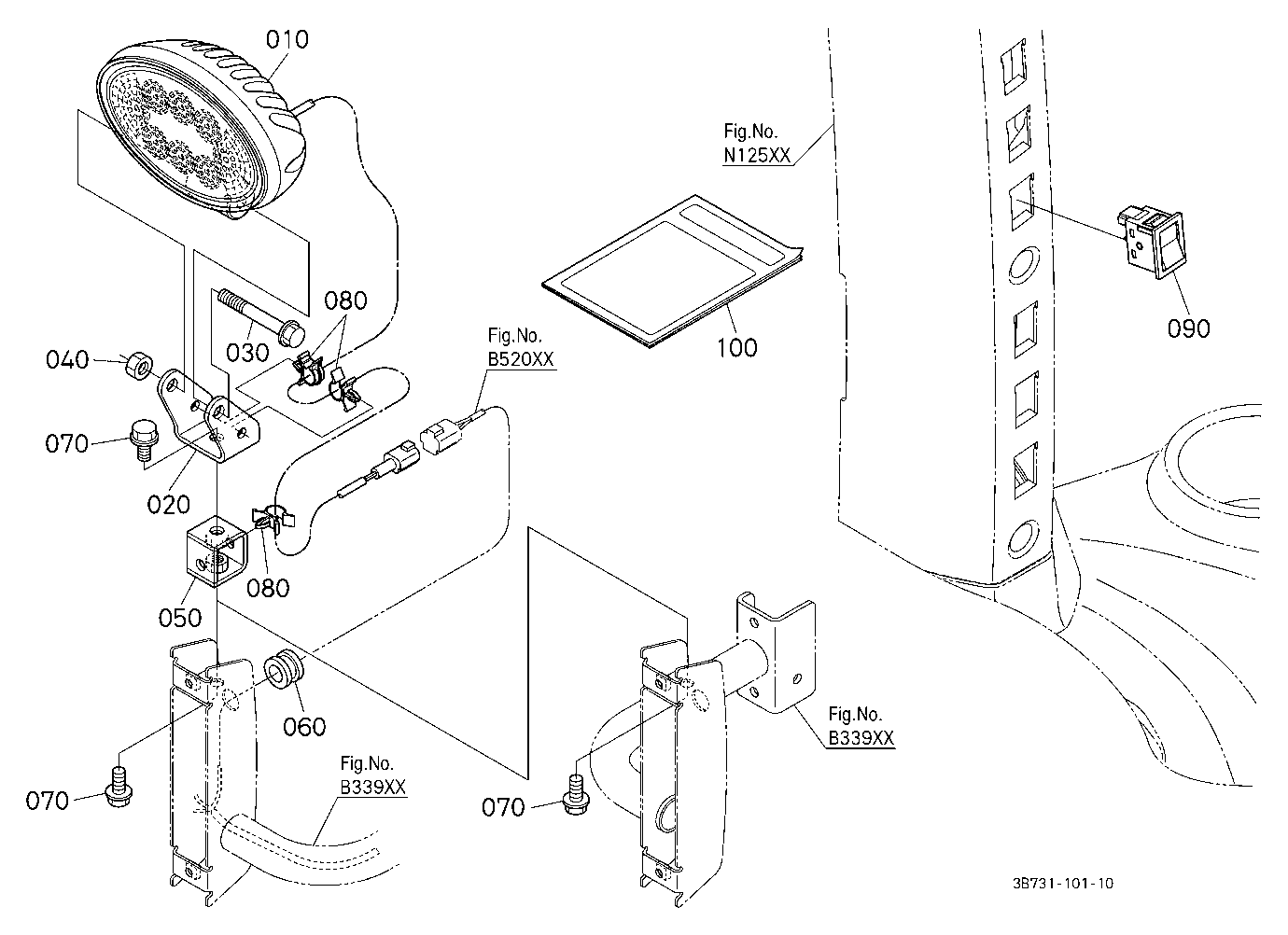 Working Light Kit (Led) (W/G No.M7377) [Option]