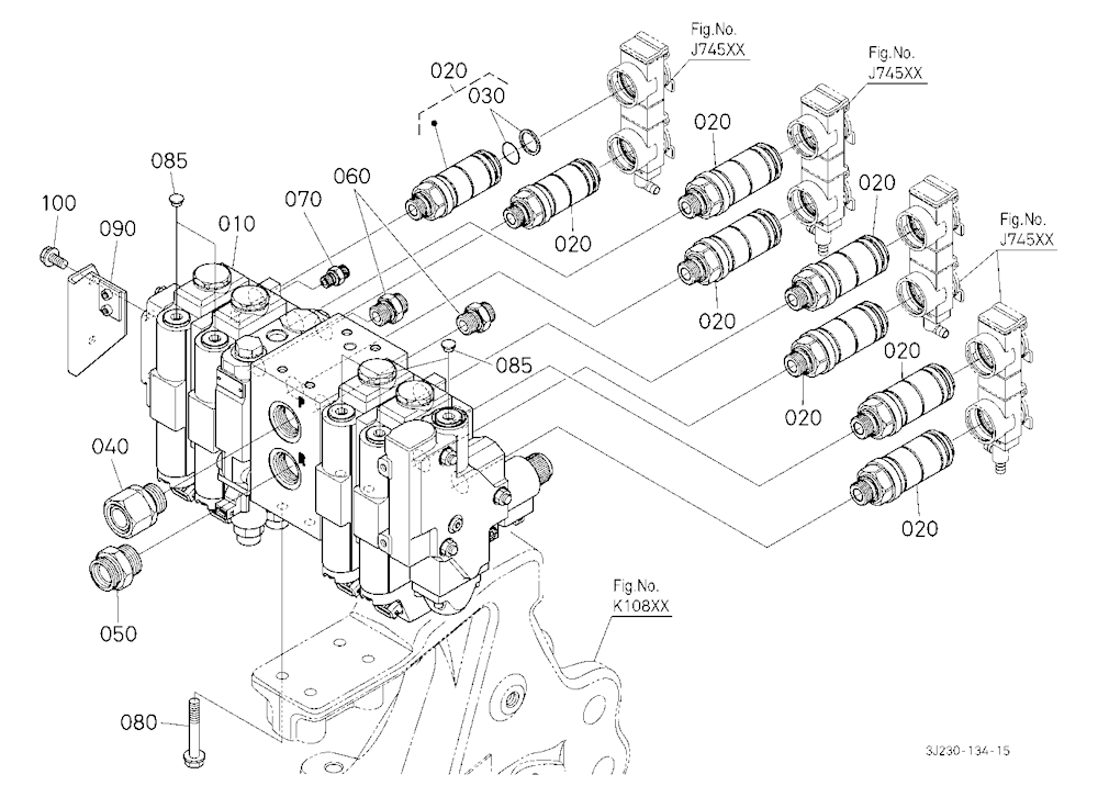 Remote Control Valve (4 Valves) [W/O Front 3P] [W/