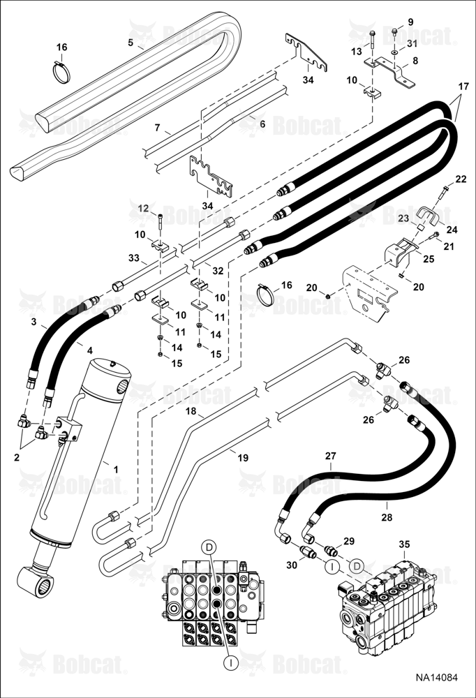 Hydraulic Circuitry (Tilt)  ANL714000 - ANL716000, ANMG14000 - ANMG16000, AVM114000 - AVM116000, AVM614000 - AVM616000