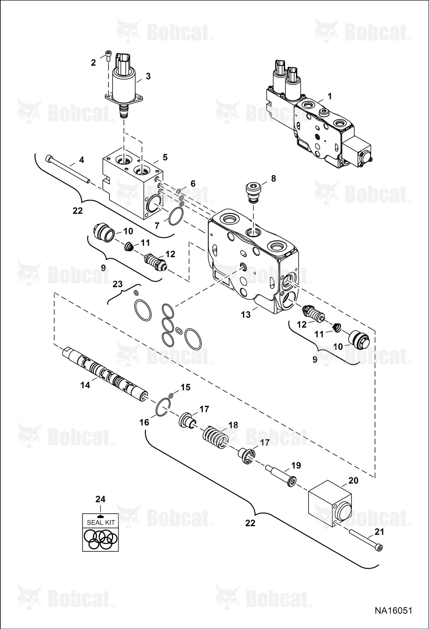 Hydraulic Control Valve (Aux 4 Section)