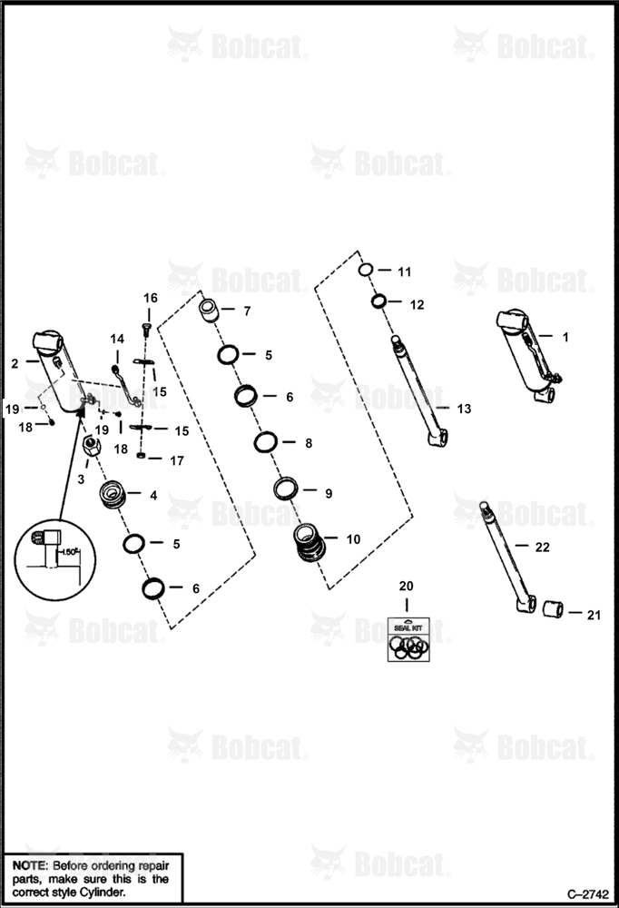 Tilt Cylinder (W/Replaceable Tubes)