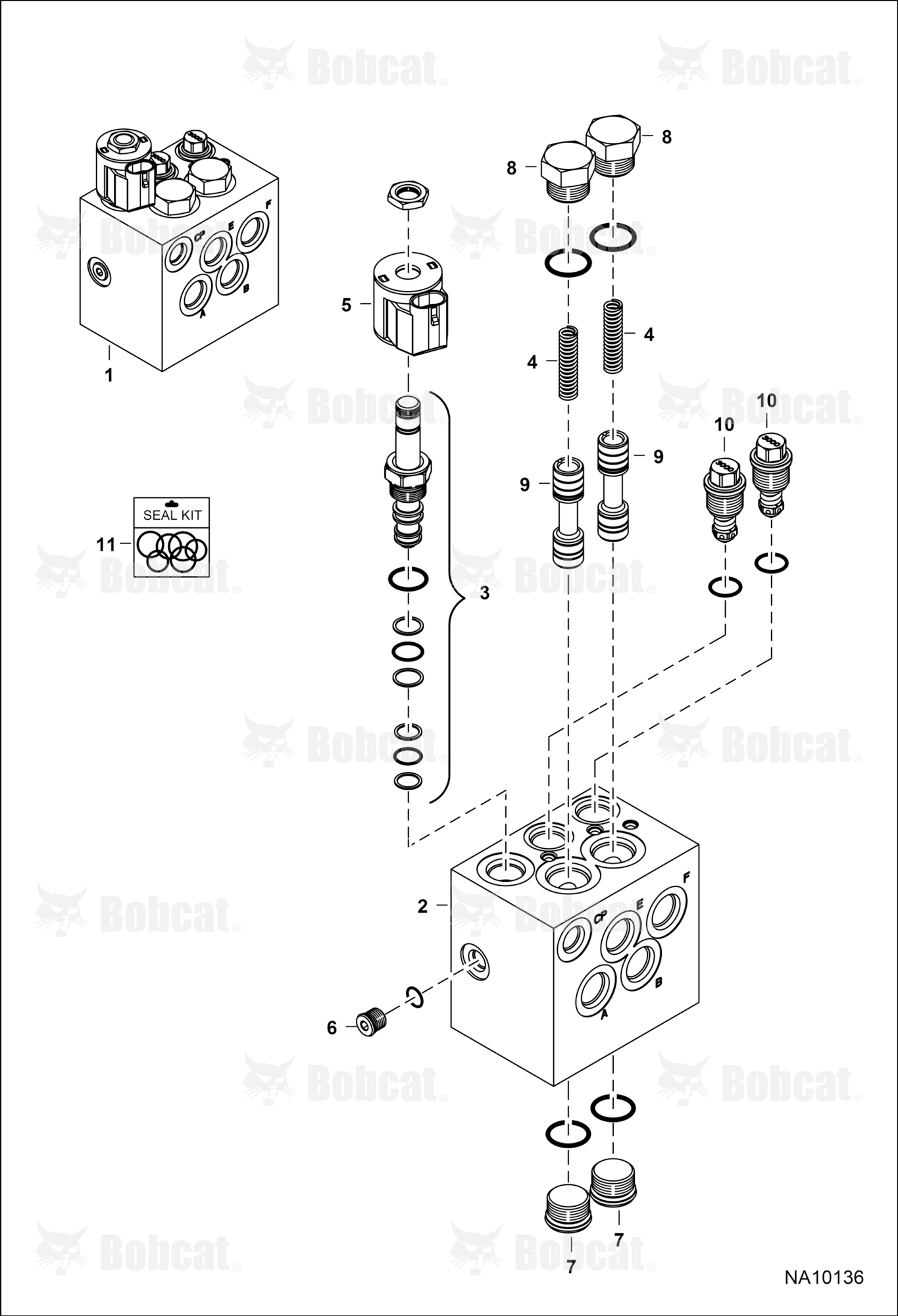 Hydraulic Auxiliary Manifold (Second)(Bobcat)