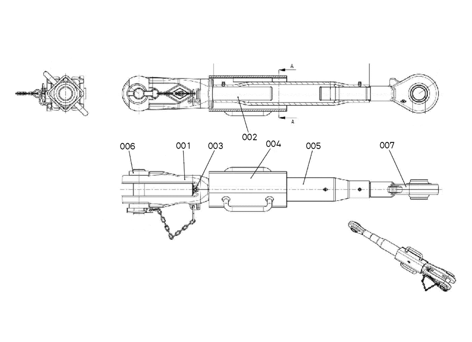 Lift Rod - 3Pth, Range 1