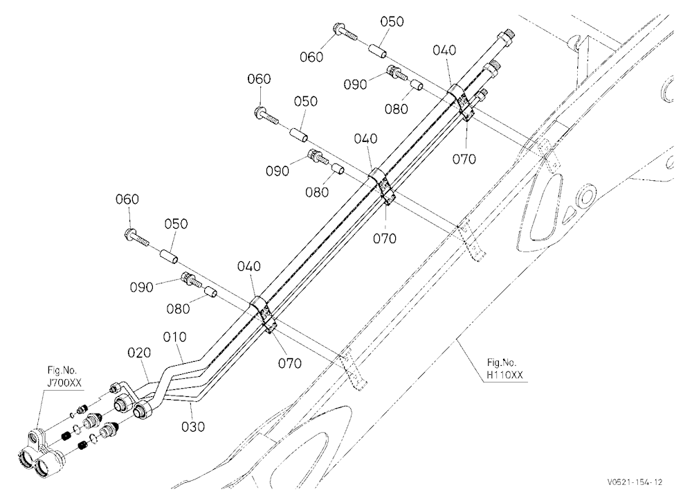 Oil Piping (Arm Lh) [Except High Flow]