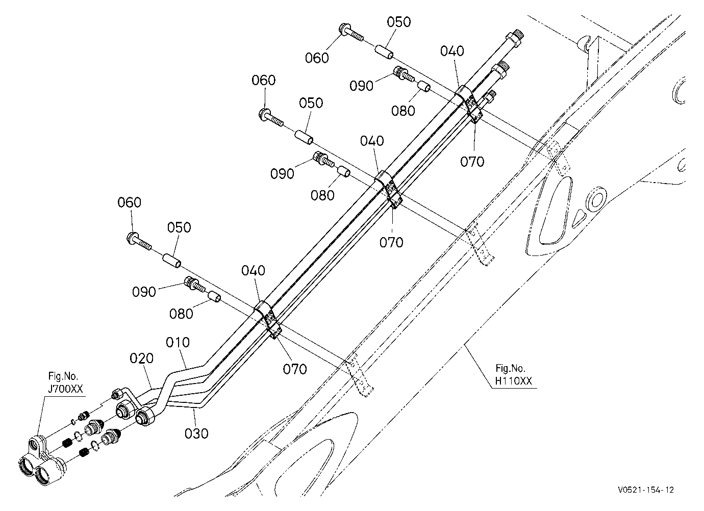 Oil Piping (Arm Lh) [Except High Flow]