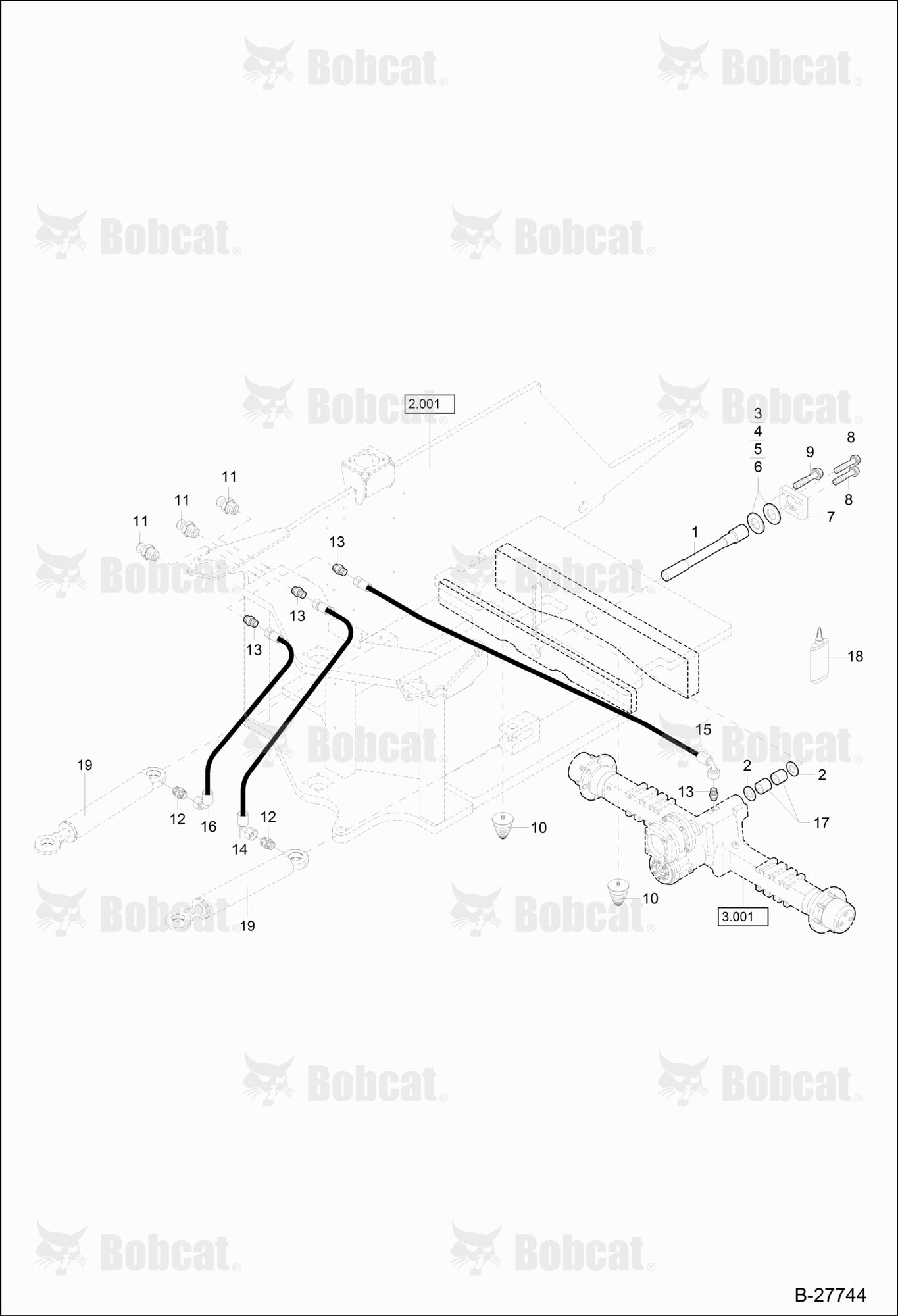 Oscillating Axle BEARING, Centralized Lubrication