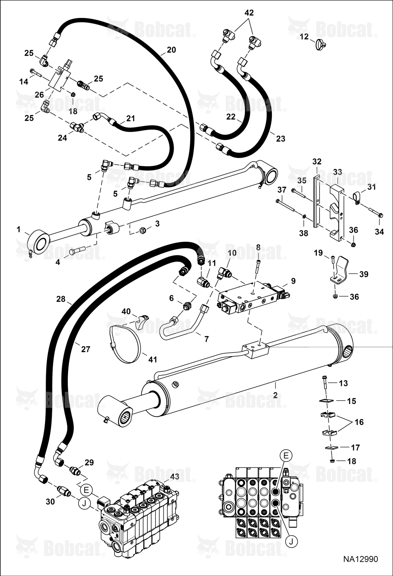 Hydraulic Circuitry (Lift & Self-Leveling)  B4C311001 - B4C317000