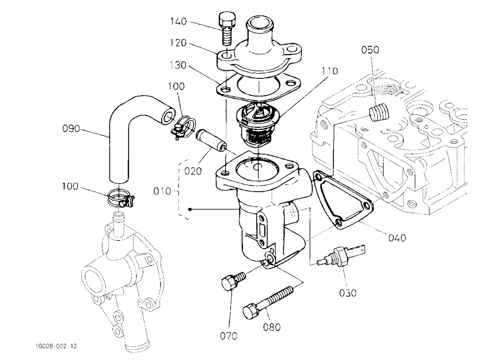 Water Flange And Thermostat