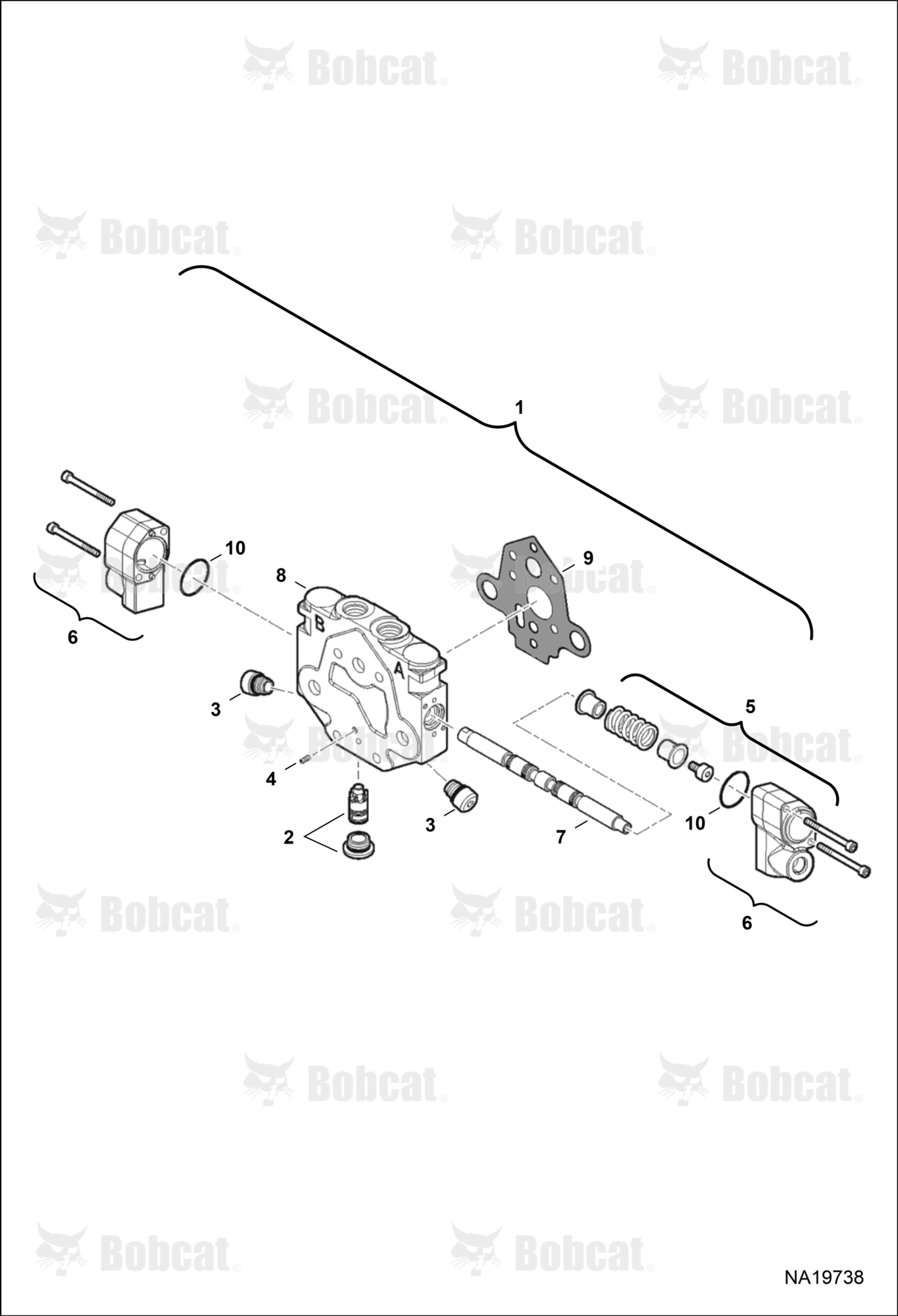 Hydraulic Control Valve (RH Travel Section) (Valve 46909568) (Valve 46909569)