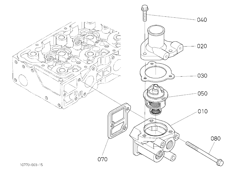 Water Flange And Thermostat [Old]
