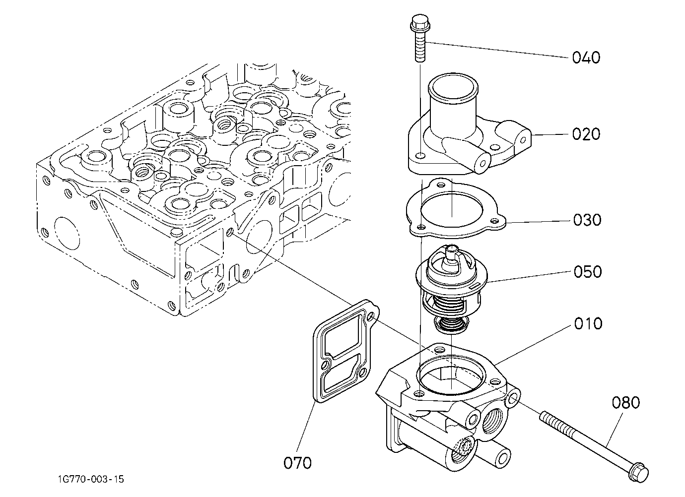 Water Flange And Thermostat [Old]