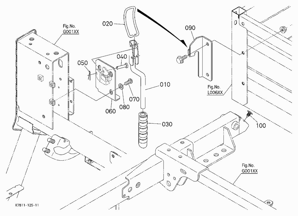 BOX GATE LOCK (RIGHT) [EXCEPT BED LINER]