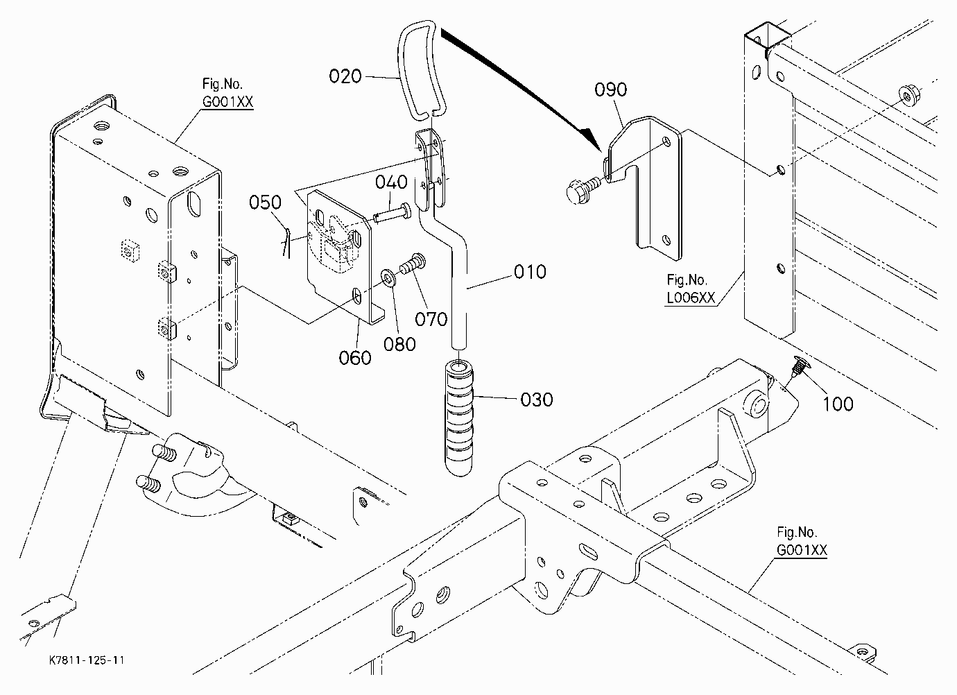 BOX GATE LOCK (RIGHT) [EXCEPT BED LINER]